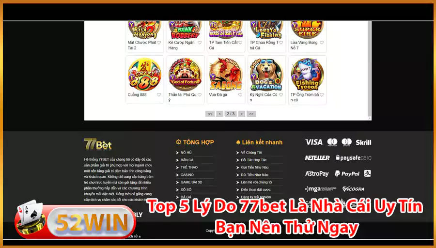 Top 5 Ly Do 77bet La Nha Cai Uy Tin Ban Nen Thu Ngay 1